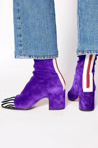 Violine | Stiefeletten mit Print in Violett
