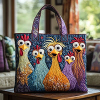 Enrichetta | Gesteppte Tasche mit fünf Hühnern