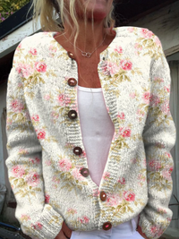 Imogen | Blumen-Cardigan mit Knopfleiste