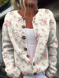 Victoria | Blumen-Cardigan mit Knopfleiste