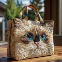 Bianca | Gesteppte Tasche mit weißer Katze