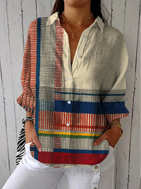 Catherine | Patchwork-Bluse mit Streifen