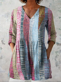 Eleanor | Linien-Colourblock V-Ausschnitt-Bluse