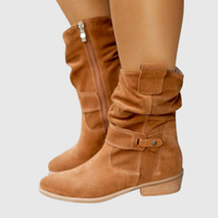 Fabienne | Velours-Stiefeletten im Western-Stil