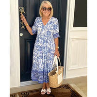 Ellie | Graceful V-Neck Floral Dress