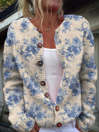 Rosalyn | Blumen-Cardigan mit Knopfleiste