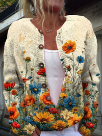 Maribel | Blumen-Cardigan mit Knopfleiste