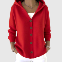 Adalgisa | Strickjacke mit Kapuze in Rot