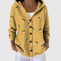 Maddalena | Strickjacke mit Kapuze und Bienenmotiv