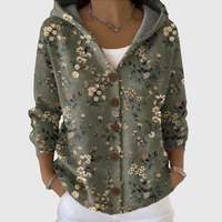 Elvira | Strickjacke mit Kapuze und Gänseblümchen