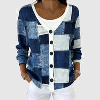 Ginetta | Strickjacke im Denim-Patchwork-Look