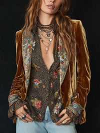 Sidonie | Patchwork-Blazer mit Vintage-Blütendruck