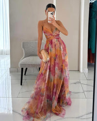 Giselle | Florales Chiffon-Maxikleid