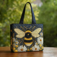 Melissa | Gesteppte Tasche mit Biene und Margeriten