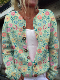 Lorelei | Blumen-Cardigan mit Knopfleiste