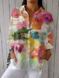 Caroline | Bluse mit Aquarell-Blütenmuster