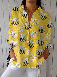 Margaret | Bluse mit Blüten- und Bienenprint