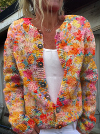 Opal | Blumen-Cardigan mit Knopfleiste