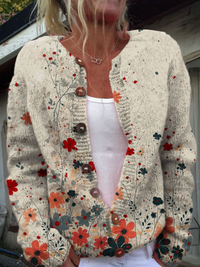 Lillian | Blumen-Cardigan mit Knopfleiste