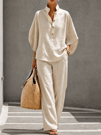 Ivane | Zweiteiler Im Palazzo-Stil Mit Hemd Und Weiter Hose