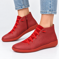 Marlis | Stiefeletten in Veloursoptik mit Zierschnürung