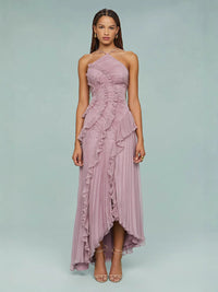 Liyana | Fließendes Kleid mit Spiral-Rüschen