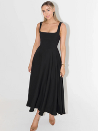 Melis | Midikleid mit eckigem Ausschnitt