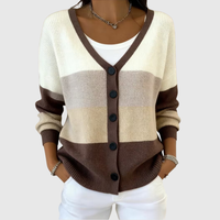 Assunta | Strickjacke im Colourblock in Brauntönen