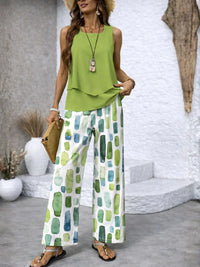 Amarante | Leichtes Blumen-Palazzo-Set Mit Weitem Schnitt