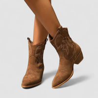 Lavinia | Bestickte Westernstiefeletten mit Blockabsatz