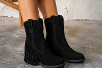 Nerina | Fransenstiefel in Schwarz