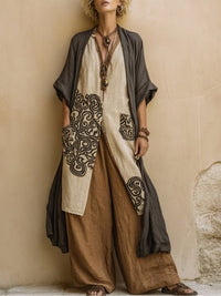 Solvane | Besticktes Bohème-Set In Langer Silhouette