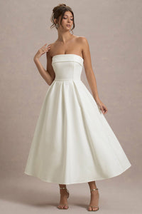 Anne | Schulterfreies Midikleid