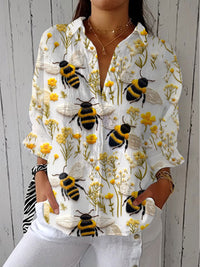 Susan | Florale Bluse mit Bienenmotiv