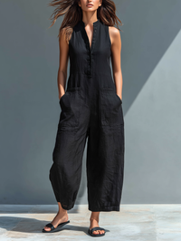 Serena | Ärmelloser Langer Overall Mit Taschen