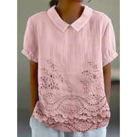 Lily | Poloshirt mit floraler Stickerei