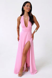 Lilli | Neckholder-Maxikleid mit hohem Schlitz