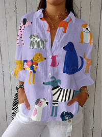 Gillian | Verspielte Bluse mit Hundemotiv