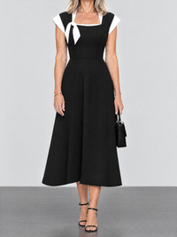 Serafina | Midikleid Mit Kontrastkragen Und Schleife