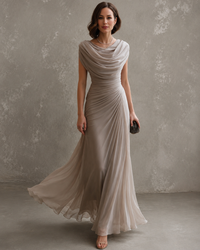 Séverine | Ärmelloses Maxikleid mit Raffung und langem Rock