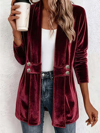 Octavia | Drapierter Blazer mit Knopfriegel in Weinrot