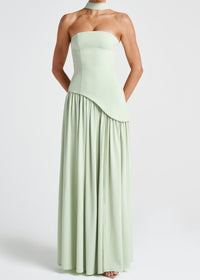Lina | Trägerloses Maxikleid mit hohem Schlitz