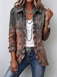 Flavie | Vintage-Jacke im Farbverlauf mit Rüschen