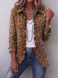 Hélène | Boho-Jacke mit Animal-Print in Braun