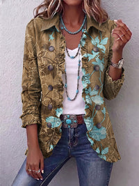 Blanche | Boho-Jacke mit Blumenmuster im Vintage-Look