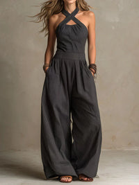 Altair | Langer Fließender Overall Mit Neckholder