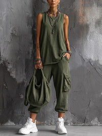 Dorise | Softes Casual-Set Mit Weiter Hose Und Taschen