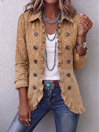 Claire | Western-Jacke mit Print in Khaki