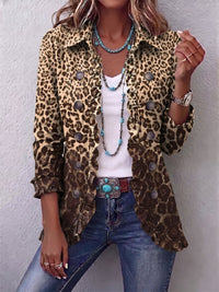 Ombeline | Leoparden-Jacke in Multicolor mit Rüschen