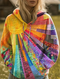 Nicoletta | Kapuzenpullover mit Patchwork-Sonne